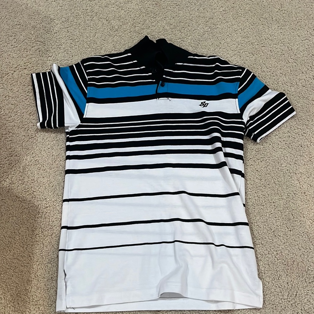 SouthPole Collared shirt, Large Kids (16-18), Black, Blue, White